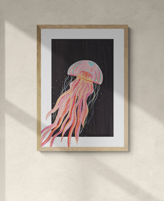 Pink and Orange Jellyfish Print