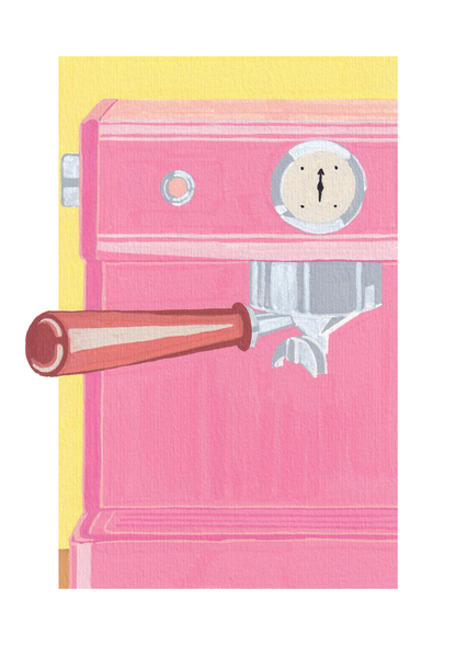 Pink Espresso Machine Print