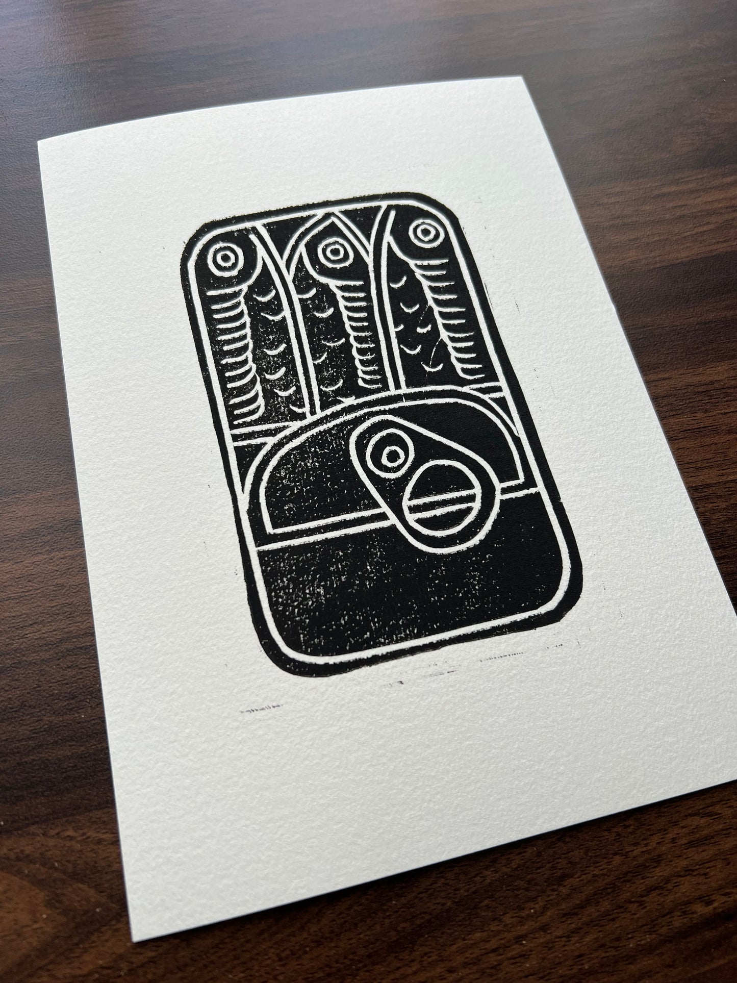 Sardines Lino Print