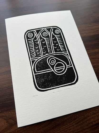Sardines Lino Print
