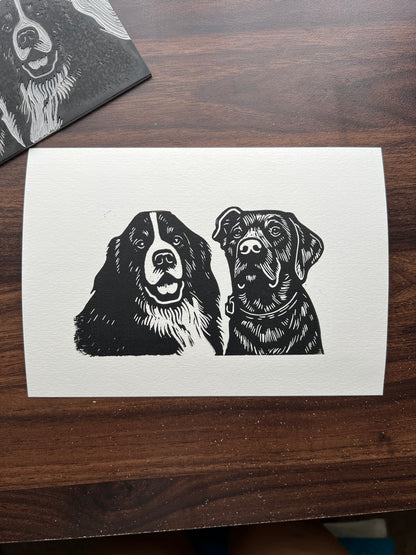 Locals - Max and Monty Lino Print