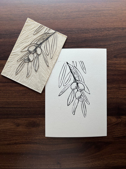 Olives Lino Print
