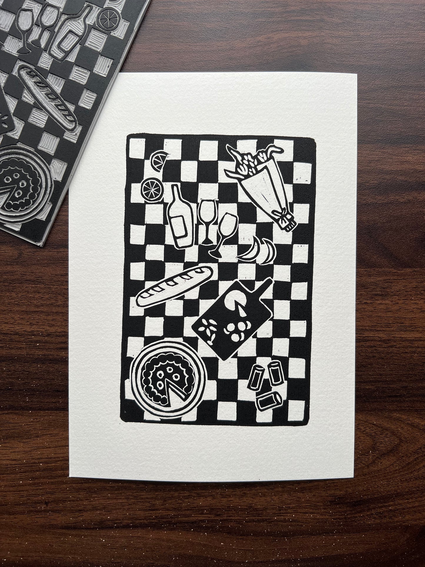 Picnic Lino Print