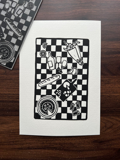 Picnic Lino Print