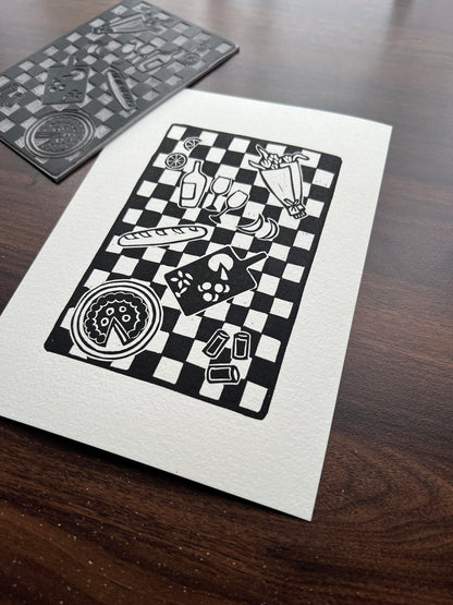 Picnic Lino Print