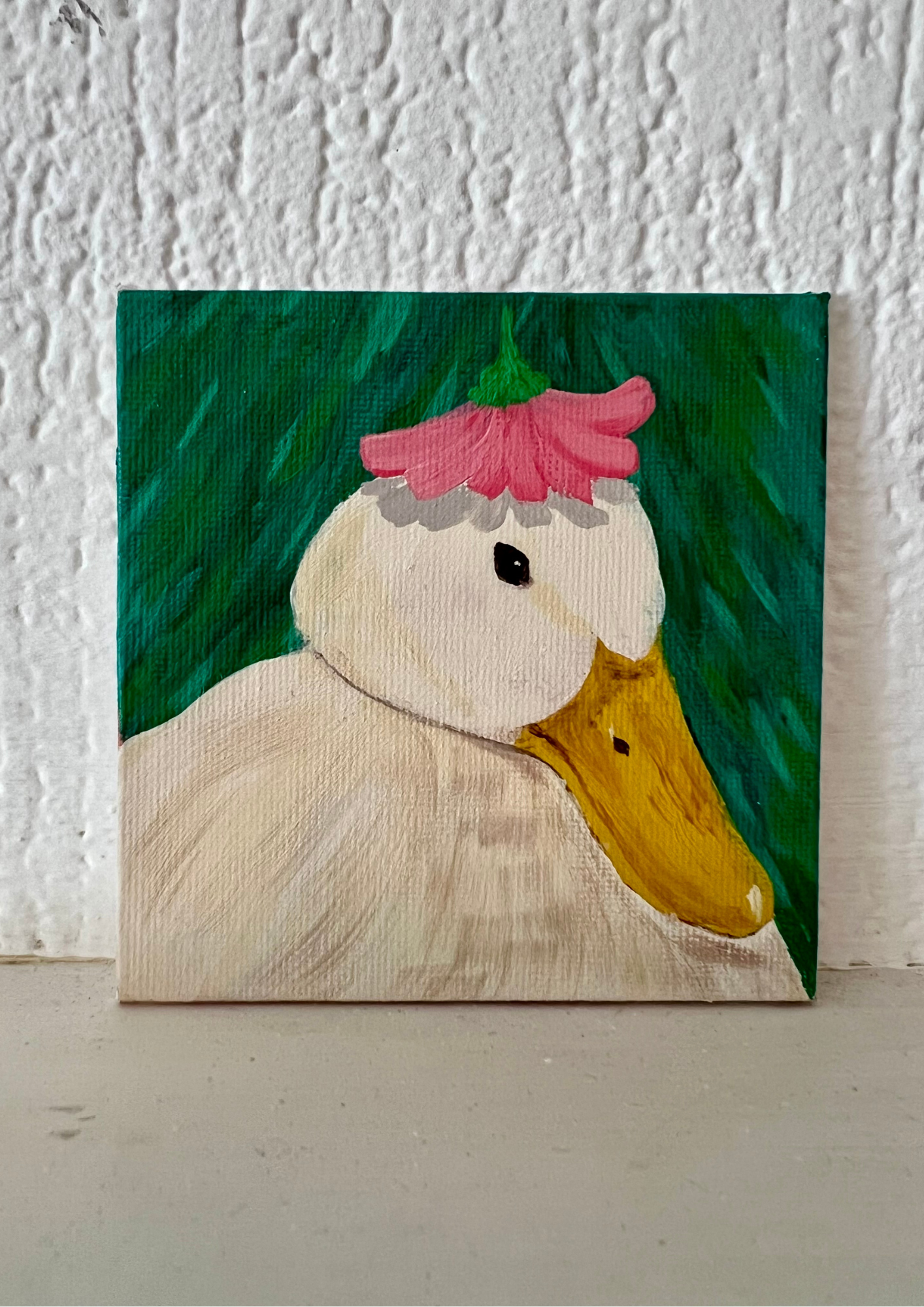 Duck with Flower Hat
