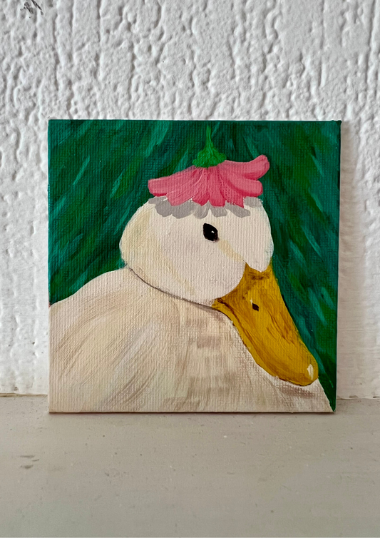 Duck with Flower Hat