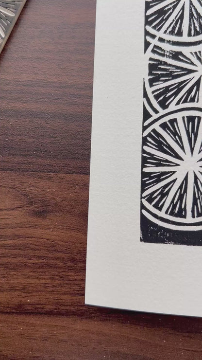 Oranges Lino Print