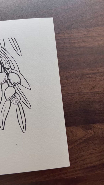Olives Lino Print